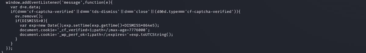 The message listener that writes the two suppression cookies